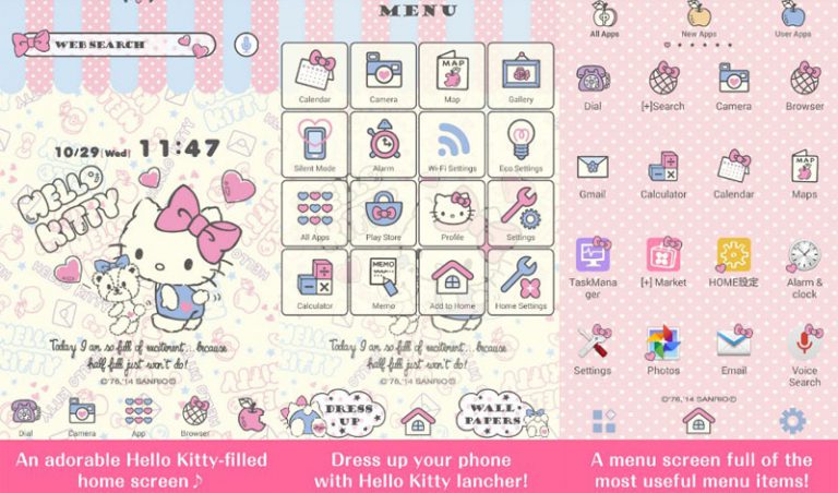 tema android hello kitty launcher tiny chum