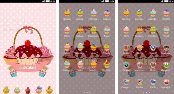 c launcher themes Pink Cupcake Sweet Cake Theme
