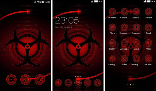 c launcher themes abstract red black cool theme