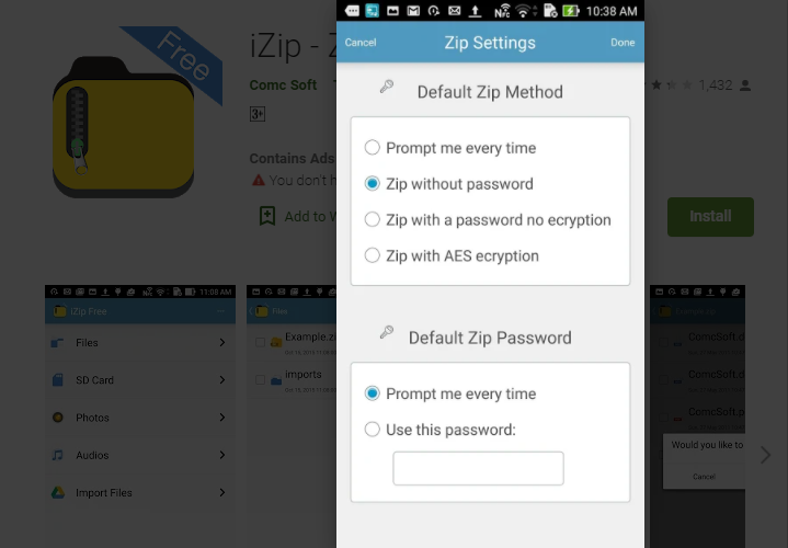 iZip - Tool Aplikasi Android Zip Unzip