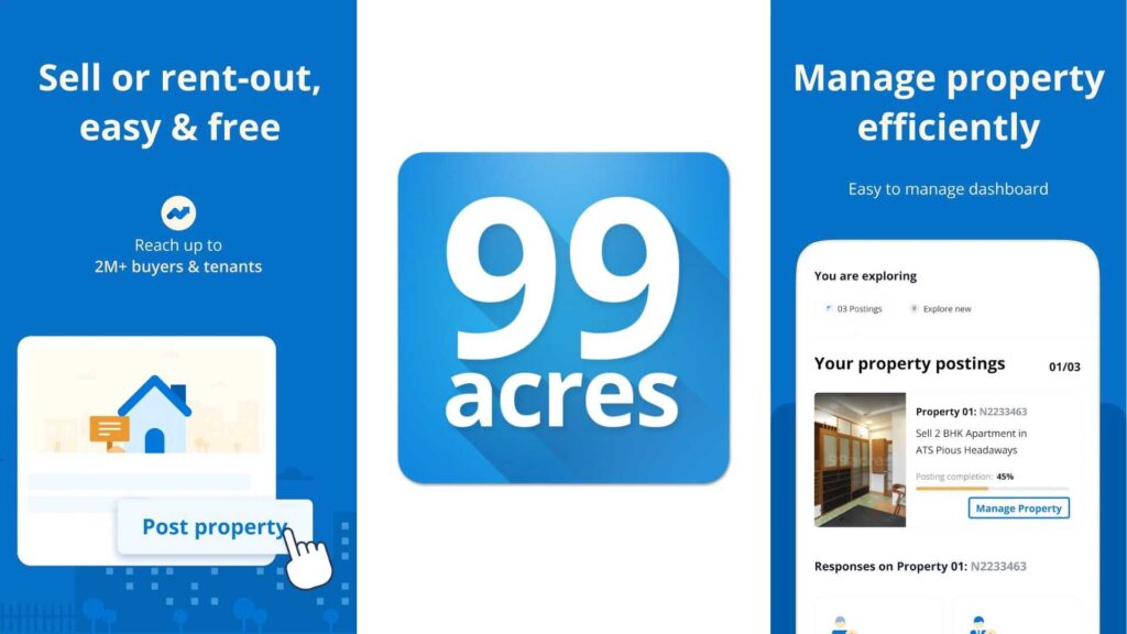 real estate app buy property 99acres App Features