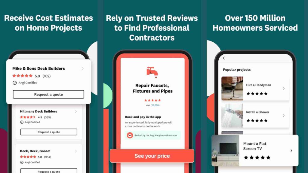 Angi licensed contractors, Angi app issues, Angi customer service,
