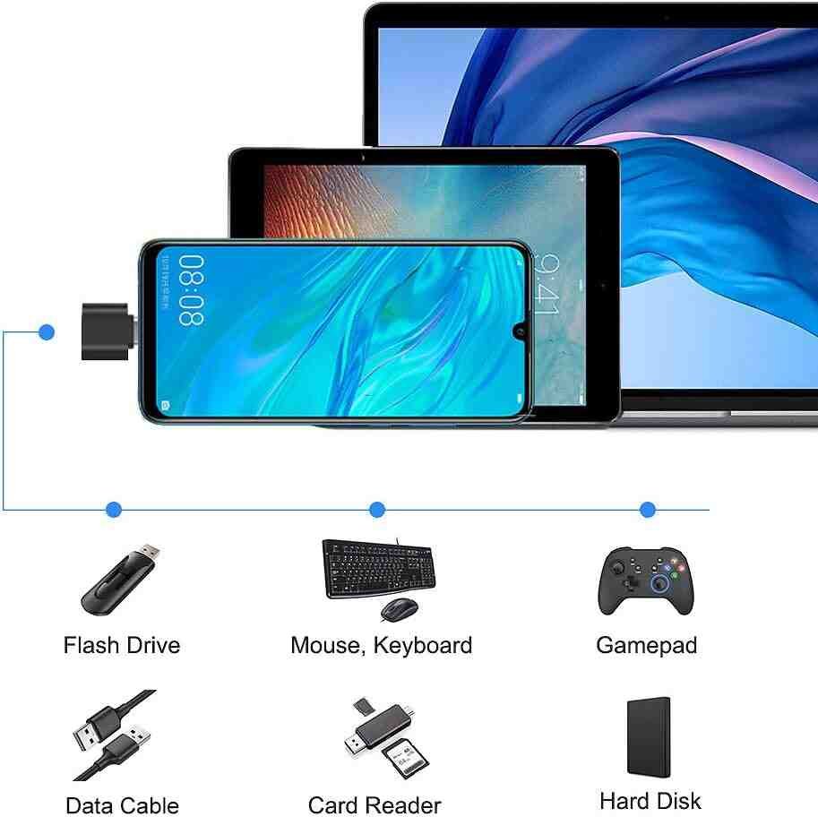 BORLTER CLAMP Adattatore da USB a USB C 2-Pack, adattatore da USB 3.1 maschio a USB C femmina ad angolo retto compatibile con MacBook/MacBook Pro, Galaxy Type-C, tablet, laptop e altro ancora